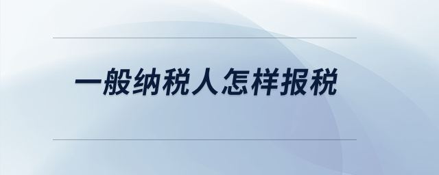 一般納稅人怎樣報(bào)稅,？