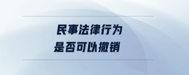 民事法律行為是否可以撤銷