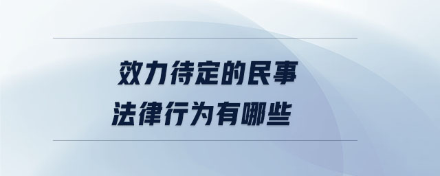 效力待定的民事法律行為有哪些