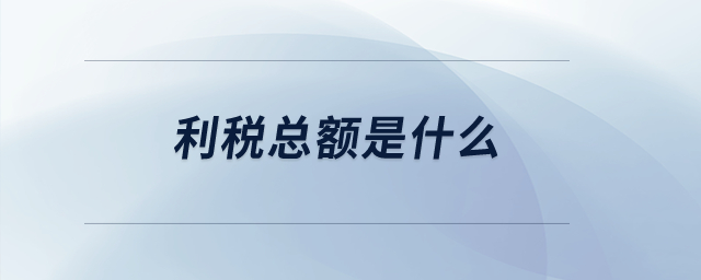 利稅總額是什么？