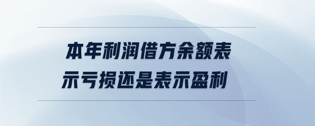 本年利潤(rùn)借方余額表示虧損還是表示盈利