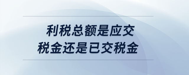 利稅總額是應交稅金還是已交稅金,？