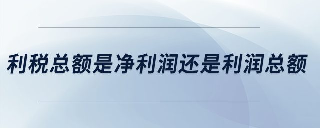 利稅總額是凈利潤(rùn)還是利潤(rùn)總額,？