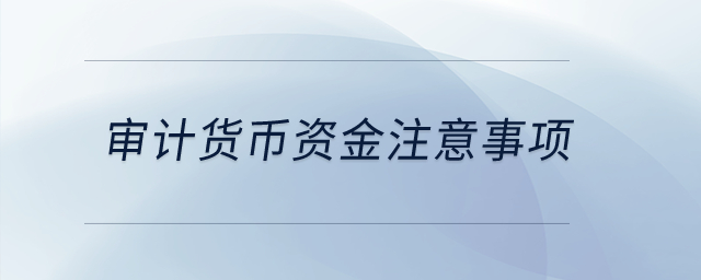 審計貨幣資金注意事項,？