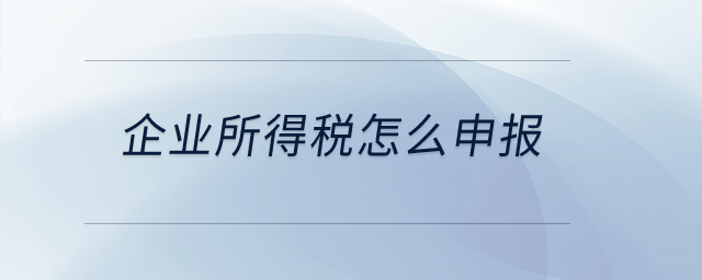 企業(yè)所得稅怎么申報(bào),？