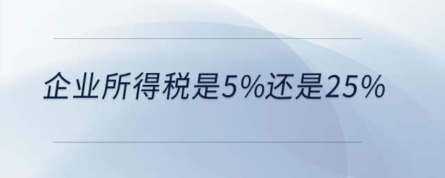 企業(yè)所得稅是5%還是25%,？