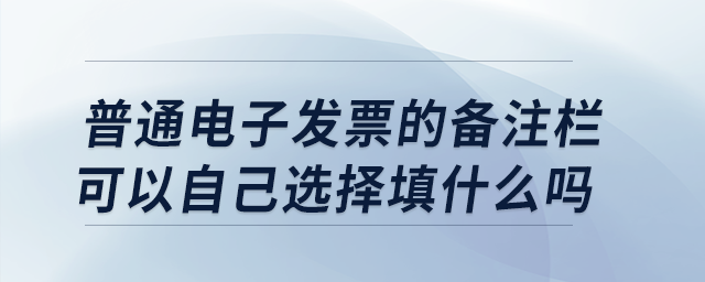 普通電子發(fā)票的備注欄可以自己選擇填什么嗎？