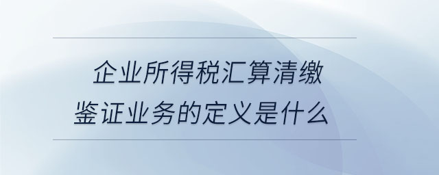 企業(yè)所得稅匯算清繳鑒證業(yè)務的定義是什么