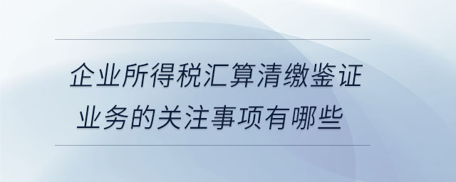 企業(yè)所得稅匯算清繳鑒證業(yè)務的關注事項有哪些