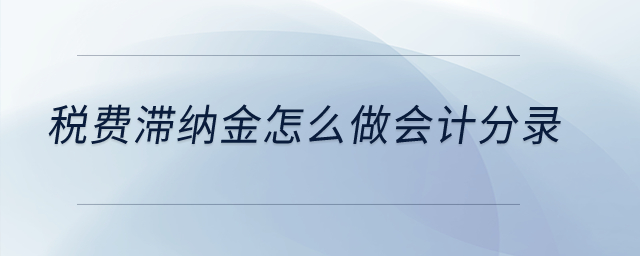 稅費(fèi)滯納金怎么做會(huì)計(jì)分錄？