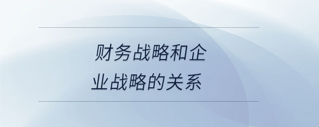 財務(wù)戰(zhàn)略和企業(yè)戰(zhàn)略的關(guān)系