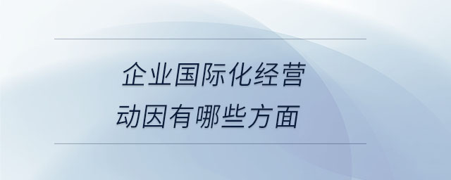 企業(yè)國(guó)際化經(jīng)營(yíng)動(dòng)因有哪些方面