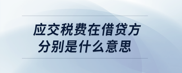 應(yīng)交稅費在借貸方分別是什么意思,？