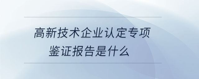 高新技術(shù)企業(yè)認(rèn)定專項鑒證報告是什么