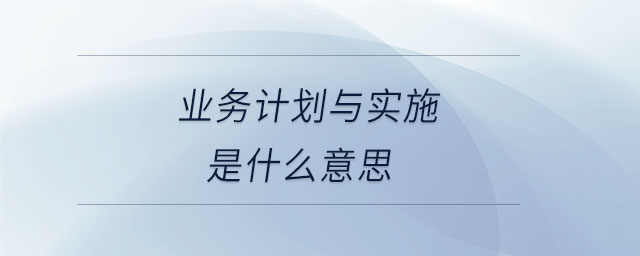 業(yè)務(wù)計(jì)劃與實(shí)施是什么意思