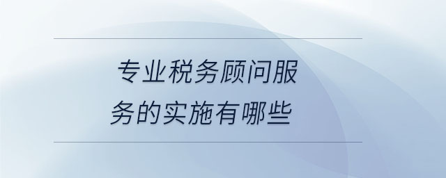 專業(yè)稅務顧問服務的實施有哪些