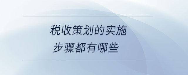 稅收策劃的實施步驟都有哪些