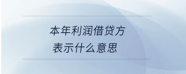 本年利潤借貸方表示什么意思