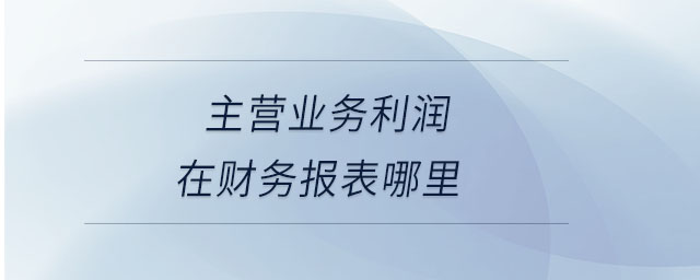 主營業(yè)務利潤在財務報表哪里