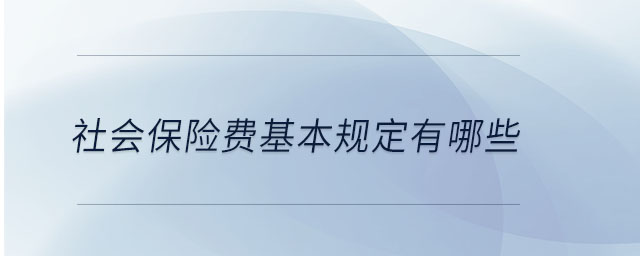 社會(huì)保險(xiǎn)費(fèi)基本規(guī)定有哪些