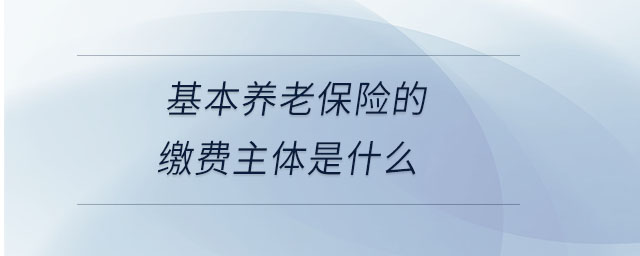 基本養(yǎng)老保險(xiǎn)的繳費(fèi)主體是什么