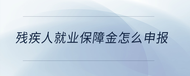 殘疾人就業(yè)保障金怎么申報(bào)？