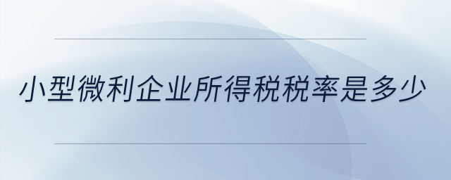 小型微利企業(yè)所得稅稅率是多少,？