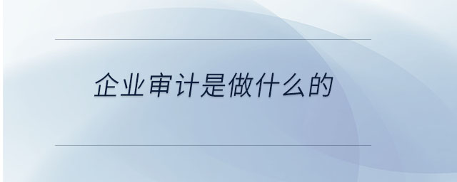 企業(yè)審計是做什么的