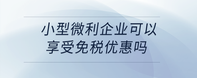 小型微利企業(yè)可以享受免稅優(yōu)惠嗎？