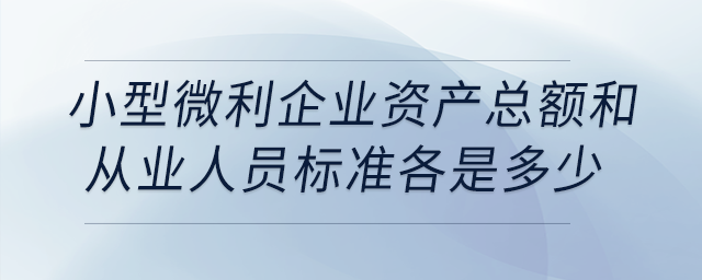 小型微利企業(yè)資產(chǎn)總額和從業(yè)人員標(biāo)準(zhǔn)各是多少,？