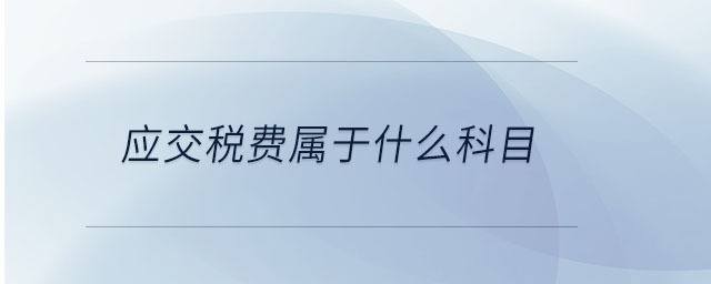 應(yīng)交稅費(fèi)屬于什么科目
