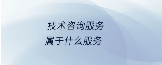 技術(shù)咨詢服務(wù)屬于什么服務(wù)