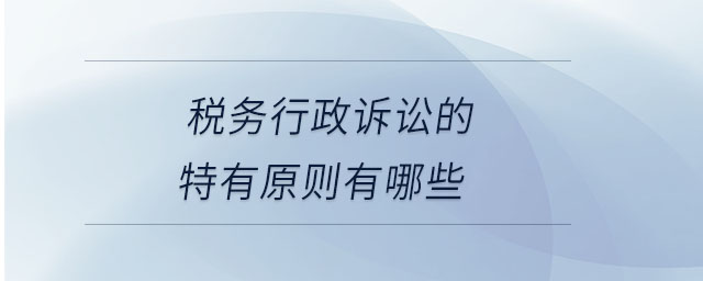 稅務(wù)行政訴訟的特有原則有哪些