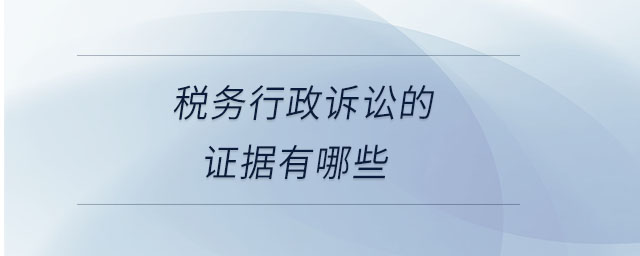 稅務行政訴訟的證據(jù)有哪些