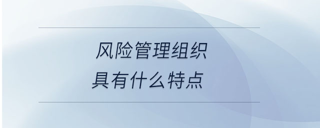 風(fēng)險(xiǎn)管理組織具有什么特點(diǎn)