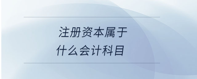 注冊資本屬于什么會計科目