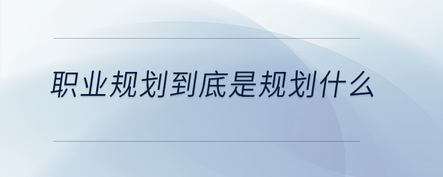 職業(yè)規(guī)劃到底是規(guī)劃什么,？