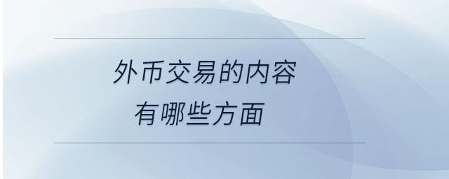 外幣交易的內(nèi)容有哪些方面