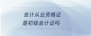 會計從業(yè)資格證是初級會計證嗎