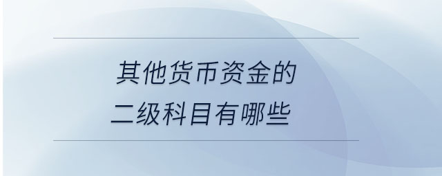 其他貨幣資金的二級科目有哪些