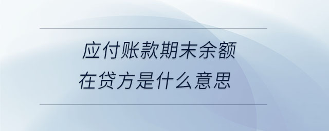 應(yīng)付賬款期末余額在貸方是什么意思