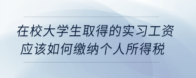 在校大學(xué)生取得的實(shí)習(xí)工資應(yīng)該如何繳納個(gè)人所得稅？