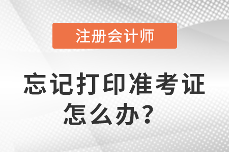 2023年注冊(cè)會(huì)計(jì)師考試忘記打印準(zhǔn)考證怎么辦,？