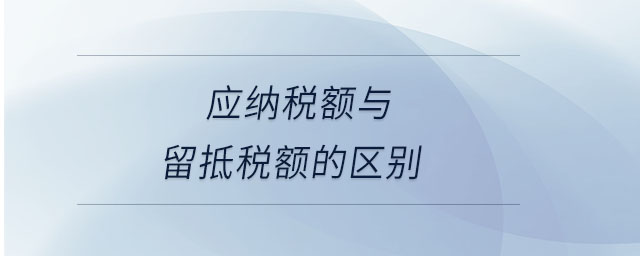 應(yīng)納稅額與留抵稅額的區(qū)別