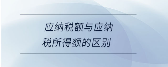 應(yīng)納稅額與應(yīng)納稅所得額的區(qū)別