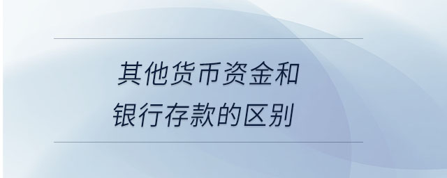 其他貨幣資金和銀行存款的區(qū)別