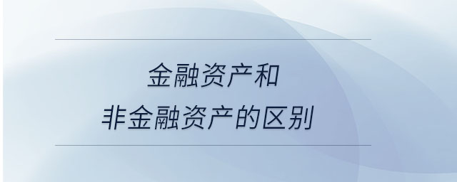 金融資產和非金融資產的區(qū)別