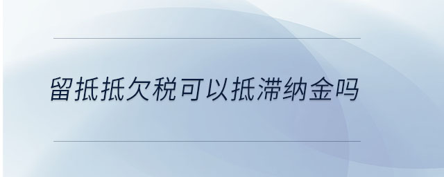 留抵抵欠稅可以抵滯納金嗎