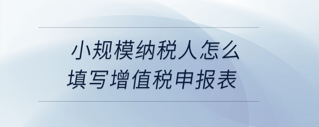 享受增值稅優(yōu)惠政策的小規(guī)模納稅人怎么填寫增值稅申報表？