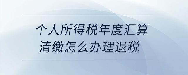 個(gè)人所得稅年度匯算清繳怎么辦理退稅,？